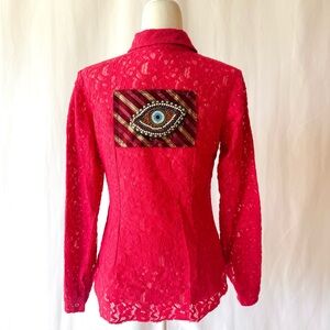 Tina Neumann Lace Button-Down Shirt – Size M